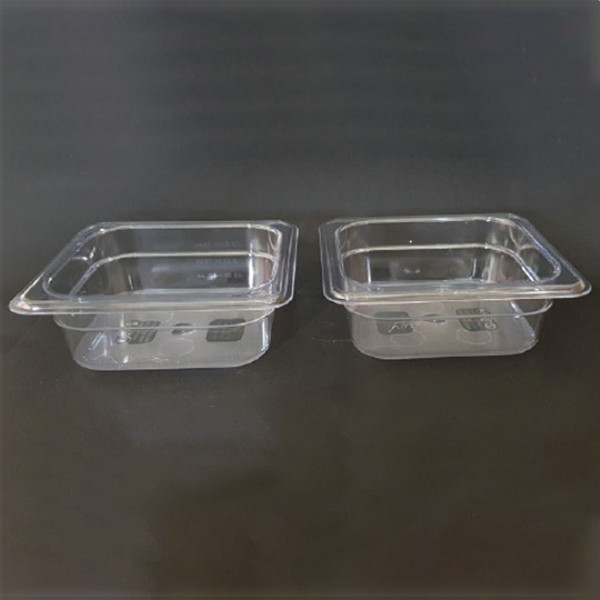 투명 사각 플라스틱 그릇(받드형)162x176x65mm2개1조